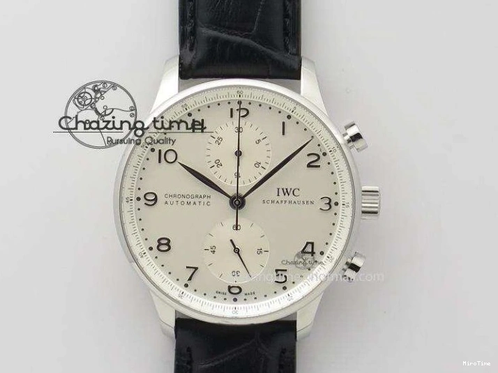 MIROTIME 0120 UrbanStyle Portuguese Tourbillon Power Reserve Moonphase SS White Dial On Black Leather Strap 7318